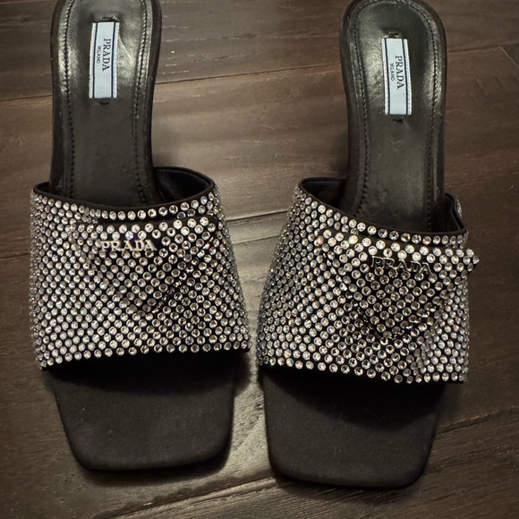 Prada Crystal Embellished open toed mules. - Picture 3 of 11